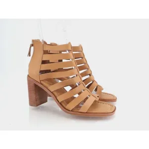Sofft Stratford Sandals Brown Leather Block Heel Gladiator Strappy Size 9 M