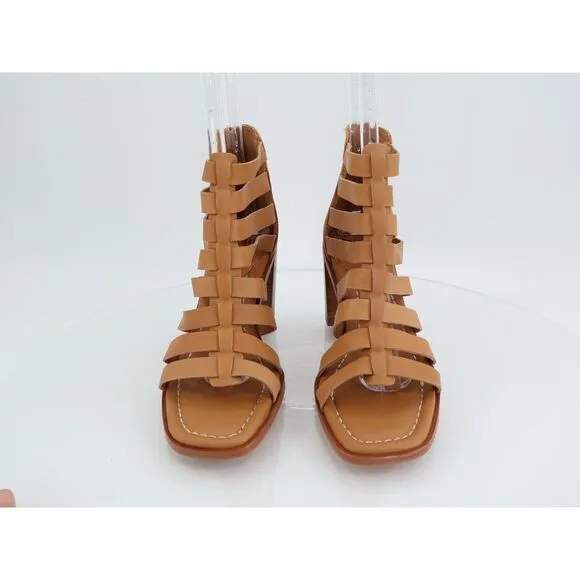 Sofft Stratford Sandals Brown Leather Block Heel Gladiator Strappy Size 9 M
