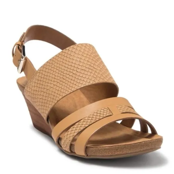 Sofft Velora Snakeskin Embossed Wedge Comfort Sandals Sz. 10