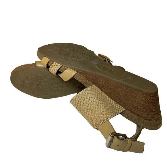 Sofft Velora Snakeskin Embossed Wedge Comfort Sandals Sz. 10
