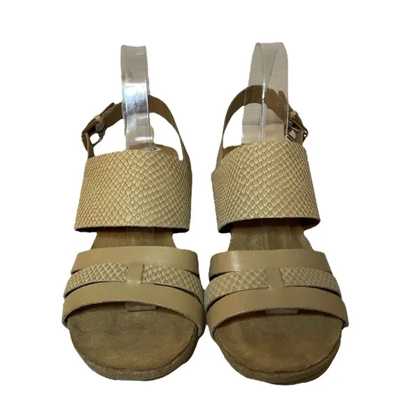 Sofft Velora Snakeskin Embossed Wedge Comfort Sandals Sz. 10