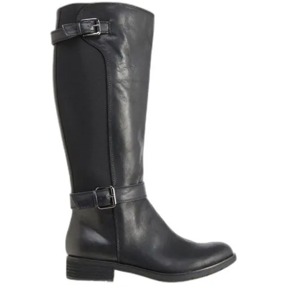 SOFFT Women's Leather Round-Toe Knee-High Riding Boots in Black Size 6M
