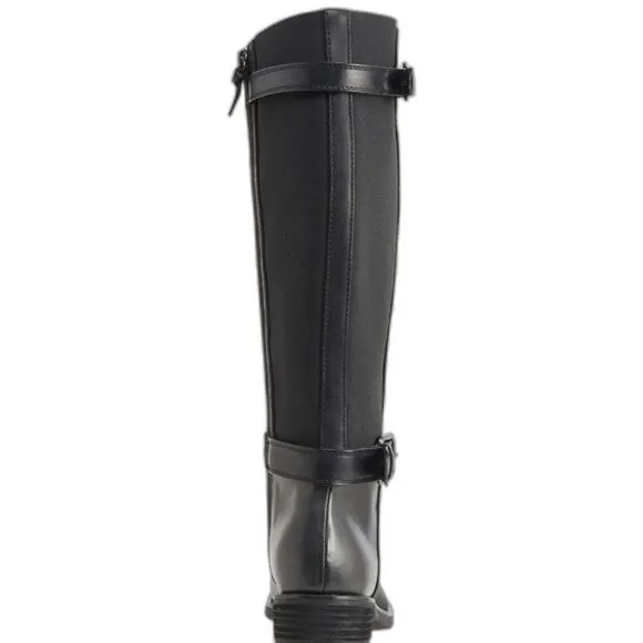 SOFFT Women's Leather Round-Toe Knee-High Riding Boots in Black Size 6M