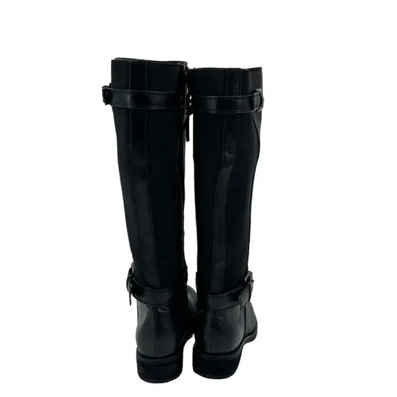 SOFFT Women's Leather Round-Toe Knee-High Riding Boots in Black Size 6M