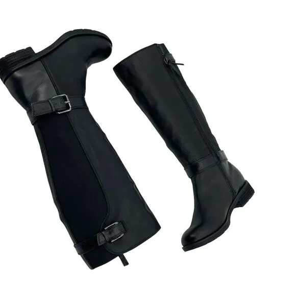 SOFFT Women's Leather Round-Toe Knee-High Riding Boots in Black Size 6M