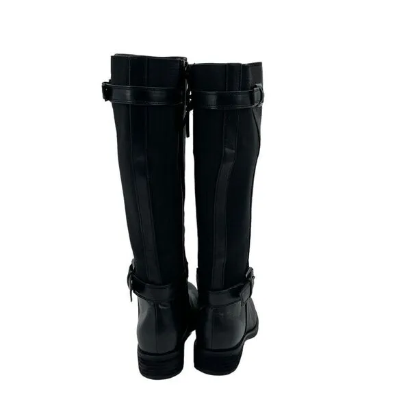 SOFFT Women's Leather Round-Toe Knee-High Riding Boots in Black Size 6M