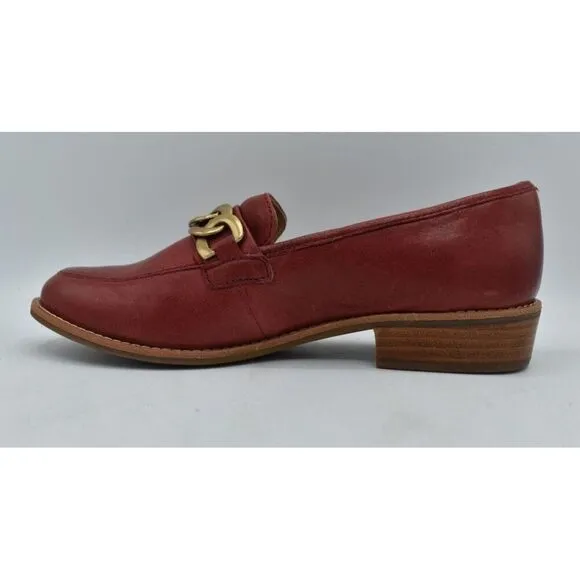 Sofft Womens Size 9 Nevara Tango Red Leather Slip On Loafers Shoes