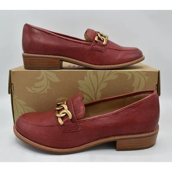 Sofft Womens Size 9 Nevara Tango Red Leather Slip On Loafers Shoes
