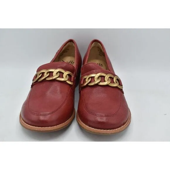 Sofft Womens Size 9 Nevara Tango Red Leather Slip On Loafers Shoes