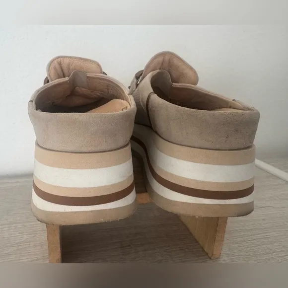 SOFTWAVES CARLISA LOAFERS CREAM COGNAC SLIP ON COMFY PLATFORM SIZE 38 US 8