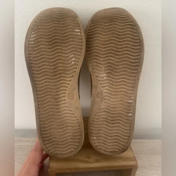 SOFTWAVES CARLISA LOAFERS CREAM COGNAC SLIP ON COMFY PLATFORM SIZE 38 US 8