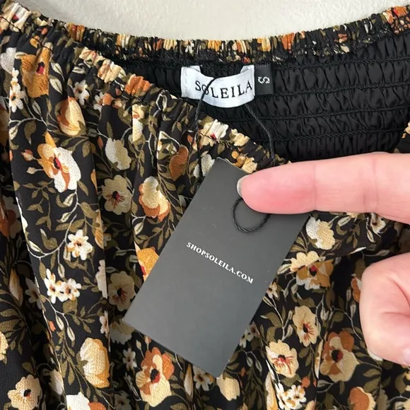 Soleila‎ Floral Midi Dress Sz S NWT