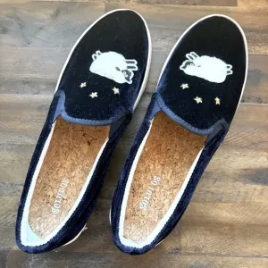 Soludos Velvet Sheep Sneakers Slip On Loafers Womens 9.5 Cork Insole NWOT Comfy