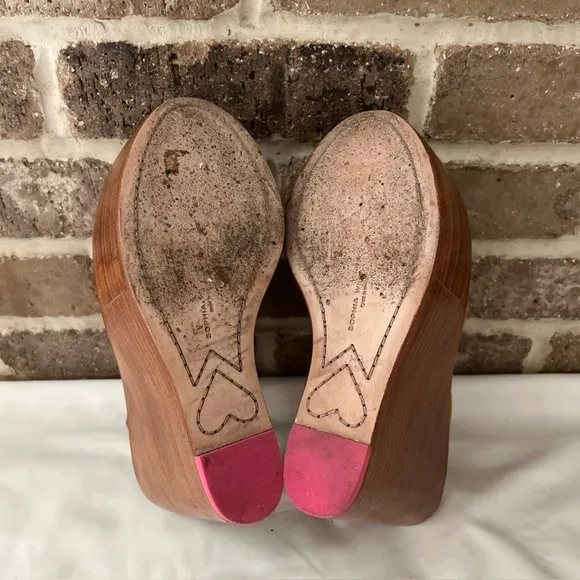 SOPHIA WEBSTER Samara Strappy Platform Wedge Sandals Tan Size 38 7.5/8