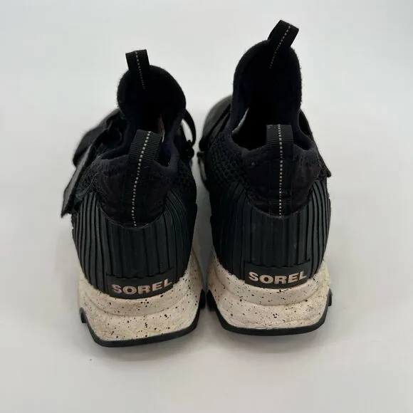 Sorel black Kinetic Sneak Sneakers Womens Size 7.5 Sea Salt Black LL3507-010