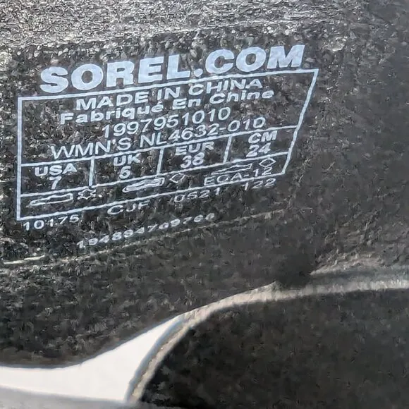 Sorel Cameron Flatform Mule in Black/White Size 7