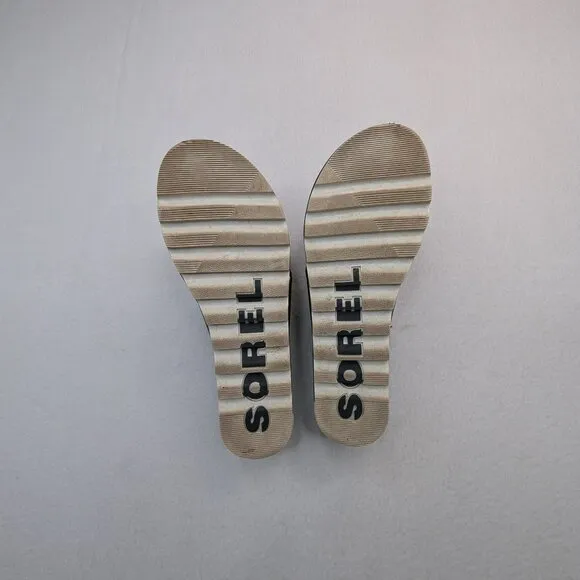 Sorel Cameron Flatform Mule in Black/White Size 7
