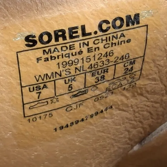 Sorel Cameron Flatform Mule in Tan/White Size 7
