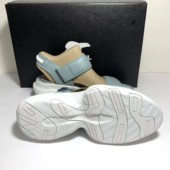 Sorel Explorer Blitz Stride Sandals Leather Wedge Crushed Blue Size 9 NEW