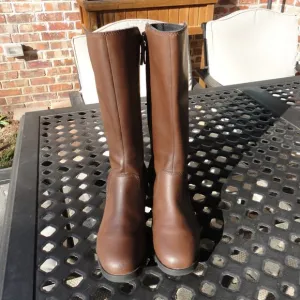 SOREL Girls Brown Leather and Suede Waterproof Zip Up Knee High Boots Size 4