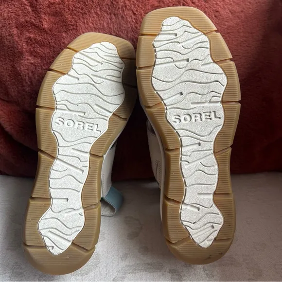 Sorel JoanieIII Cream Slingback Leather Wedge Sandals 7.5