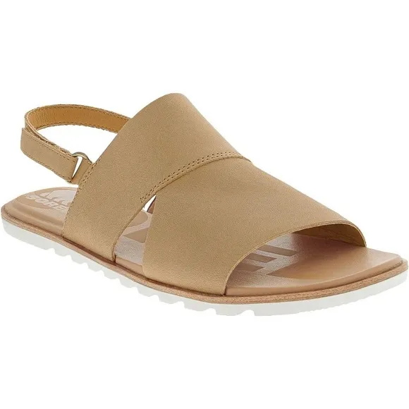 Sorel Leather Ella Il Slingback Sandals in Nude Beige