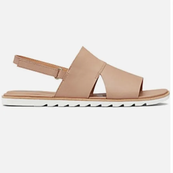 Sorel Leather Ella Il Slingback Sandals in Nude Beige