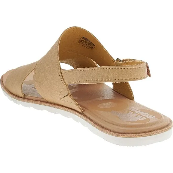Sorel Leather Ella Il Slingback Sandals in Nude Beige