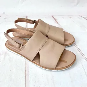 Sorel Leather Ella Il Slingback Sandals in Nude Beige