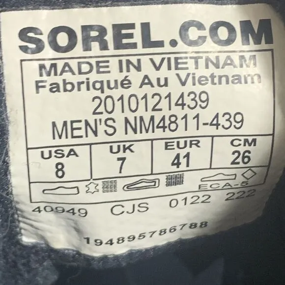 Sorel Mens Explorer II Waterproof Ankle Sneakers Size 8