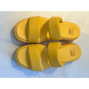 SOREL Ona Streetworks Platform Slide Sandals Yellow Size 7.5 NWOT