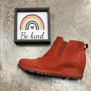 Sorel Red Suede Ankle Boots