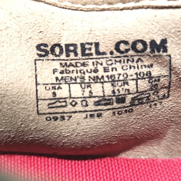 Sorel Sentry Hemp Canvas Leather Low Top Sneakers Men's 8 Women's 9.5