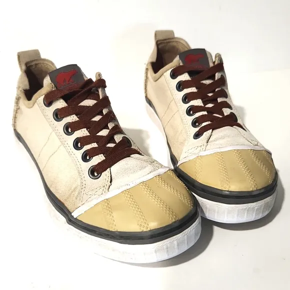 Sorel Sentry Hemp Canvas Leather Low Top Sneakers Men's 8 Women's 9.5