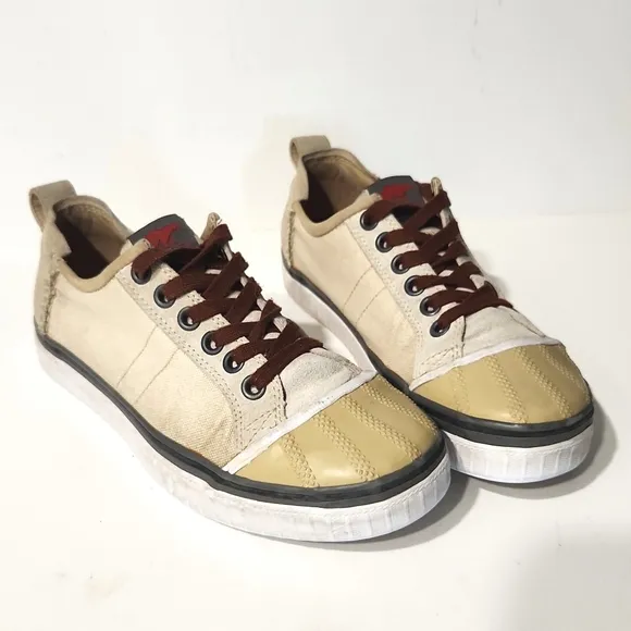 Sorel Sentry Hemp Canvas Leather Low Top Sneakers Men's 8 Women's 9.5