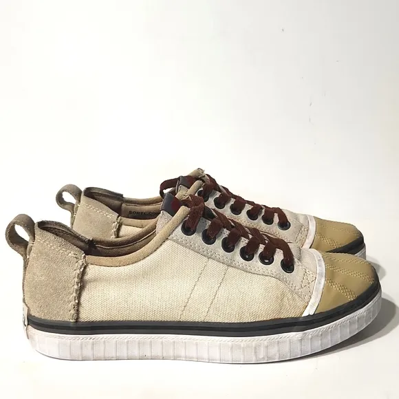 Sorel Sentry Hemp Canvas Leather Low Top Sneakers Men's 8 Women's 9.5