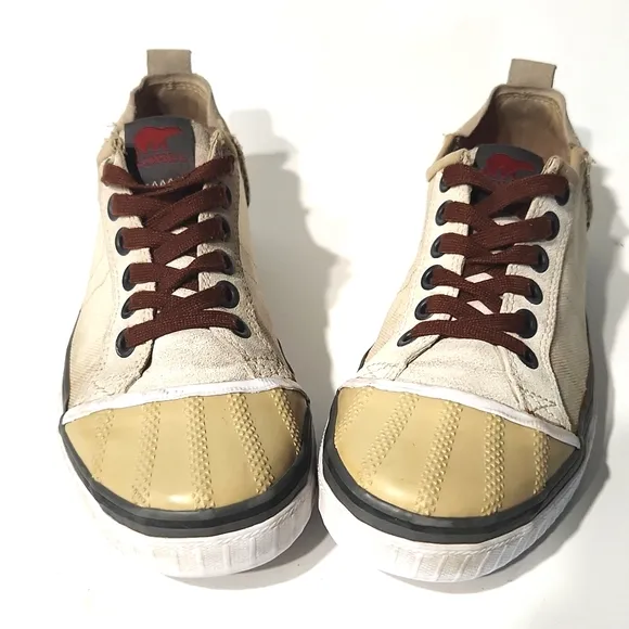 Sorel Sentry Hemp Canvas Leather Low Top Sneakers Men's 8 Women's 9.5