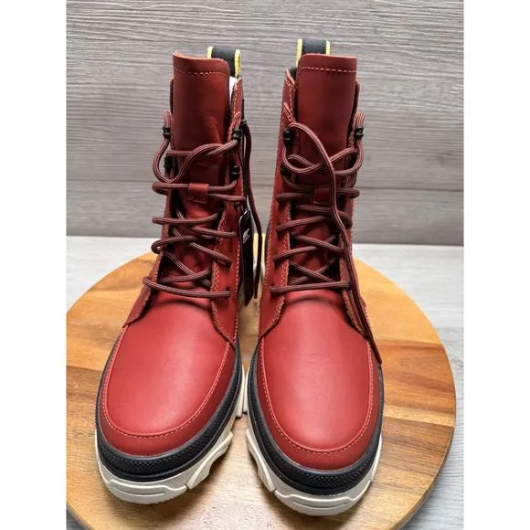 SOREL Women’s Brex Lace WP Leather Boots Warp Red / Black Size 7