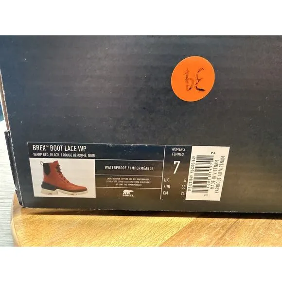 SOREL Women’s Brex Lace WP Leather Boots Warp Red / Black Size 7