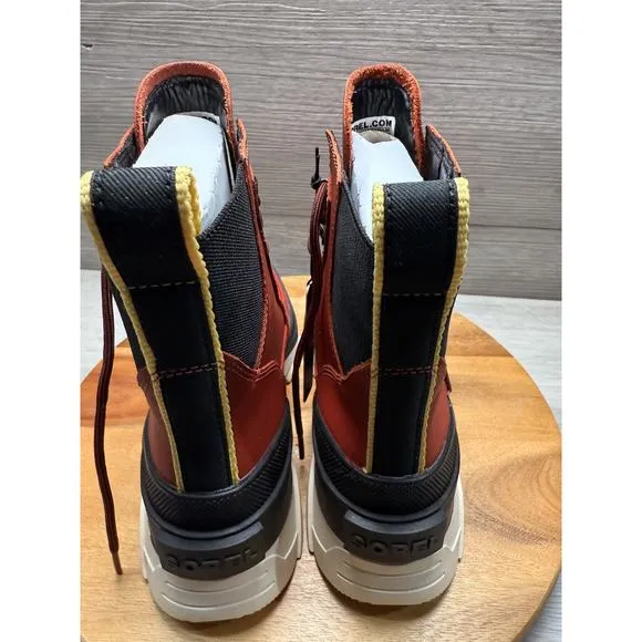 SOREL Women’s Brex Lace WP Leather Boots Warp Red / Black Size 7