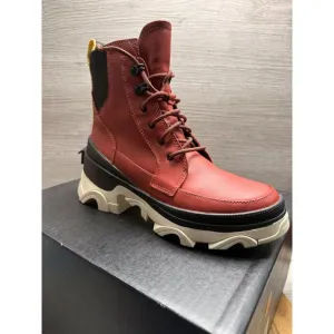 SOREL Women’s Brex Lace WP Leather Boots Warp Red / Black Size 7