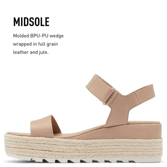 SOREL WOMEN'S CAMERON FLATFORM SANDALS - HONEST BEIGE - SIZE 9.5