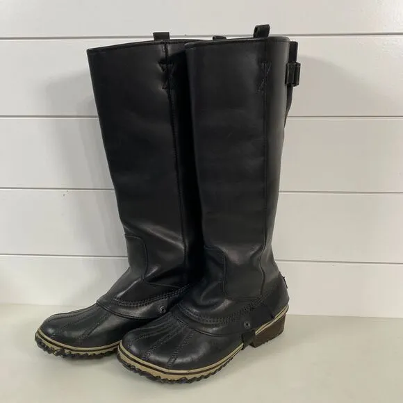 Sorel Womens Slimpack Tall Riding Boots 11 Black Waterproof Equestrian Outdoor
