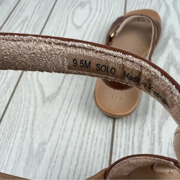 SOUL Naturalizer Solo Women's Strappy Sandals 9.5M Toffee Faux Leather $80