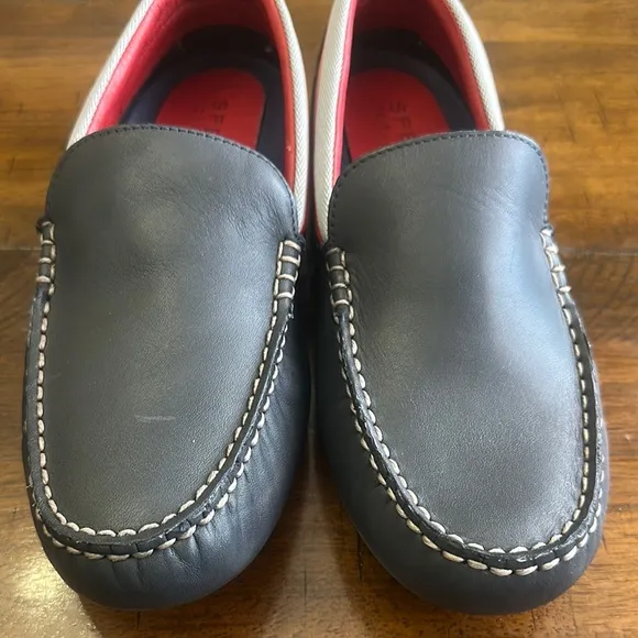 Sperry Black and Red Loafers Slip-Ons with Sporty Accents