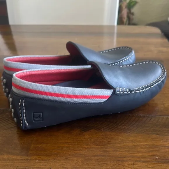 Sperry Black and Red Loafers Slip-Ons with Sporty Accents