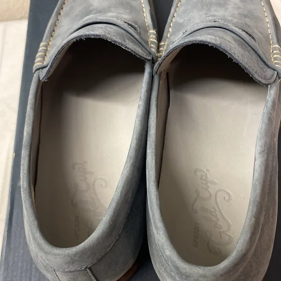 SPERRY Gold Cup Exeter Suede Tassel Penny Loafers, Mens size 10,Blue Mirage