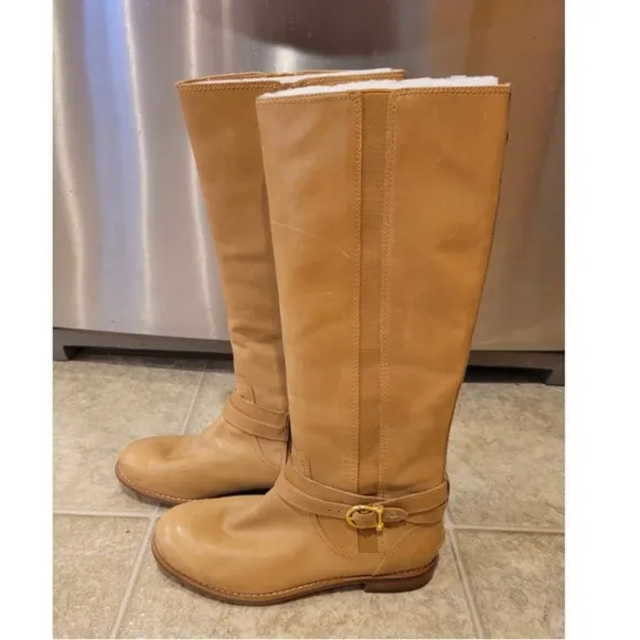 Sperry Light Brown/Tan Genuine Leather Tall Riding Boots Size 8
