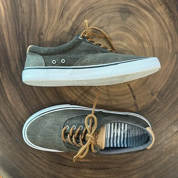 Sperry Men's Striper II CVO Waxy Canvas Olive Sneakers STS23464