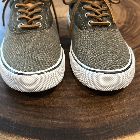 Sperry Men's Striper II CVO Waxy Canvas Olive Sneakers STS23464